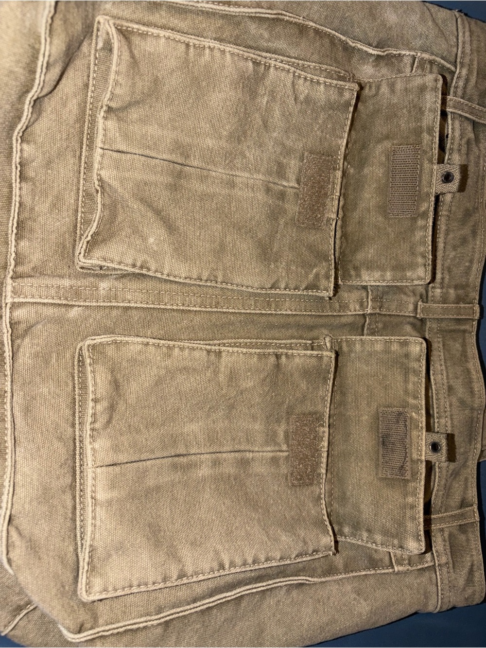 BONGO Y2K Mint Condition Grunge Canvas Cargo Pocket Utility Tote Bag Olive/Khaki - Picture 4 of 7